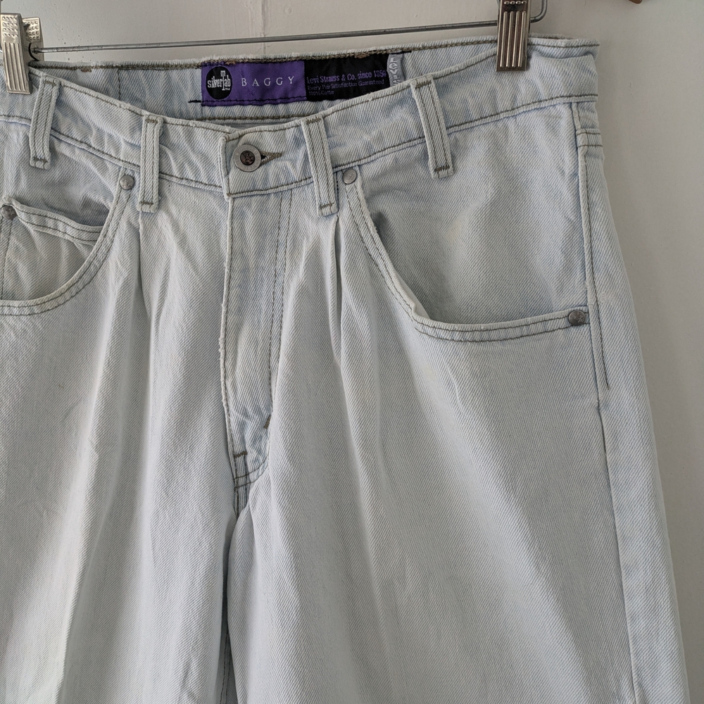 Vintage 90's Levi’s Silver Tab Baggy Fit Jeans - MADE IN USA Size 32 - Fits 30 - Picture 2 of 15